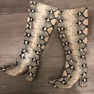 Steve Madden knee high boots: Snake print